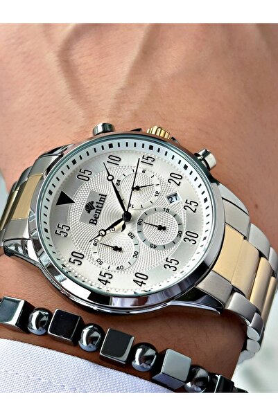 Bentini Men's Wrist Watch – Functional, Steel Band, Waterproof, 2-Year Warranty