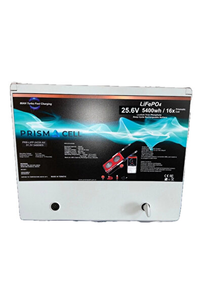 UrlaSolar Prismacell 25.6V 210A 210 Amper LiFePo4 Akü ABS Kasa (24V 200 Amper...