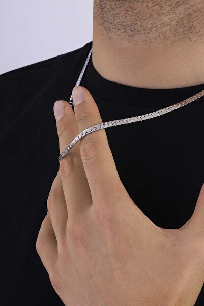 Gümüş Pazarım Gourmet Model Seamless Men's Steel Chain