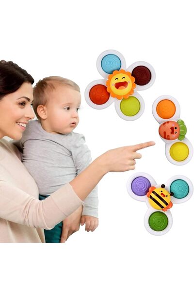 GoodTool Sensory Fidget Bath Toys Set of 3 - Spinning Baby Toy for Stress Relief, Fun Bath Gift