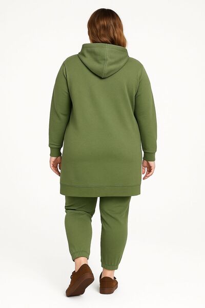 MAY MARA Plus Size 3-Ply 2-Piece Hooded Sharpened Long Side Slit Tracksuit Set