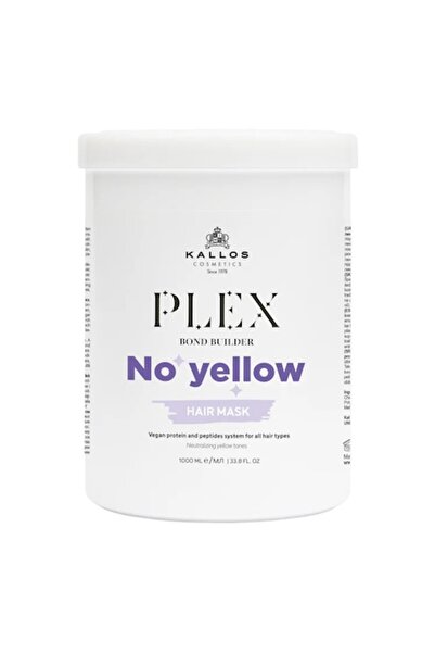 Kallos Mască de păr Plex No Yellow, 1000 ml, unisex, pentru păr vopsit, reduc...
