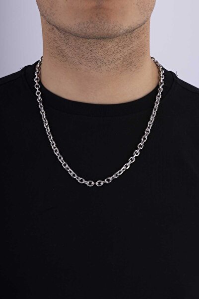 Gümüş Pazarım Interlocking Ring Model Men's Steel Chain