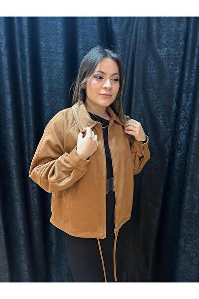 Valeur μπουφάν από σουέντ σε χρώμα καφέ