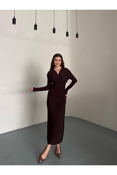 DUAS & CO Draped Double-Breasted Sandy Women's Dress