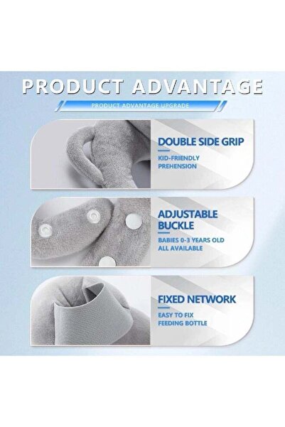 Generic Baby Bottle Holder - Hands-Free Self Feeding Adjustable Nursing Pillow (Grey)