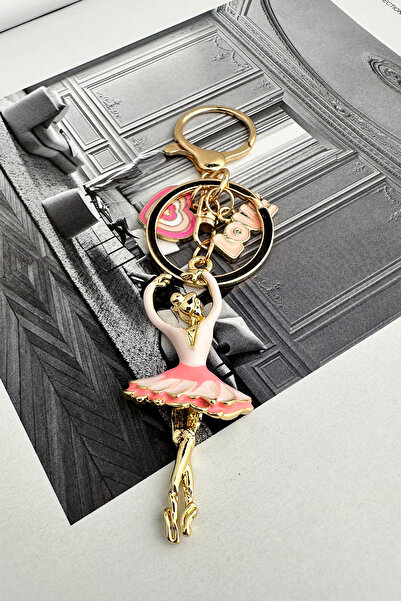 Modex Golden Yellow Pink Ballerina Bag Accessory Keychain