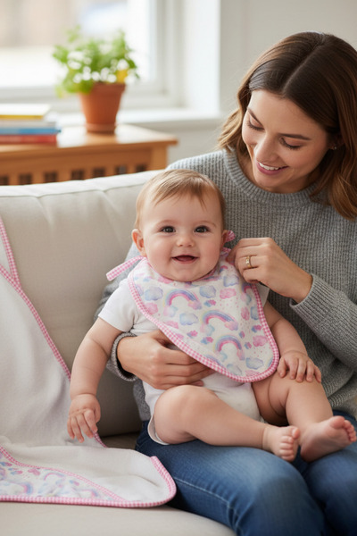 Shadro Textile Cotton Baby Towel Swaddle Bib Set Girl-Boy Soft Newborn Towel