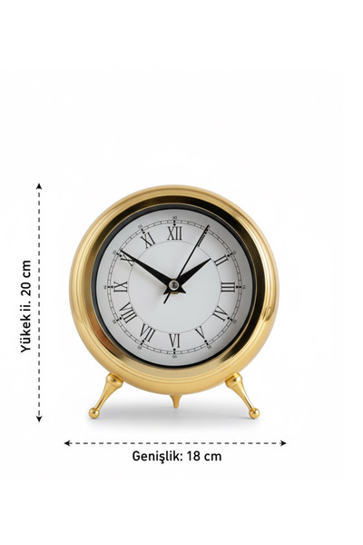 Genel Markalar Altın Dekoratif Masa Saati | 20×18 cm |