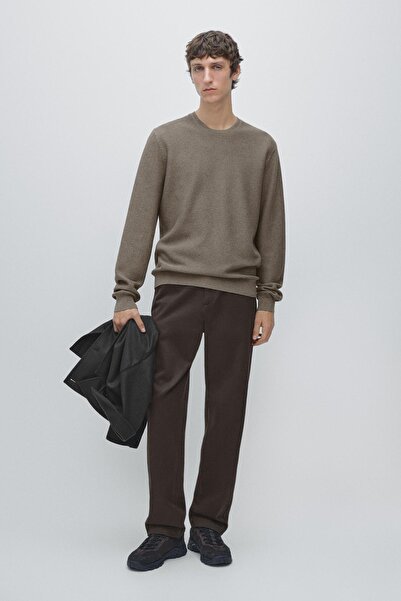 Massimo Dutti Dokulu pamuklu triko kazak