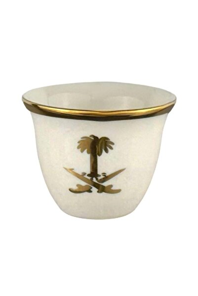 ABAREEK Saudi ceramic coffee cup with two swords and a palm tree, 12 pieces, 120 ml