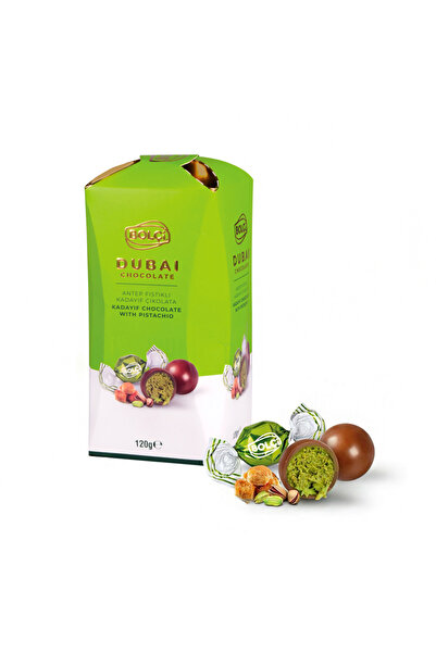 Bolçi DUBAİ ÇİKOLATASI FISTIKLI KADAYIF DOLGULU SÜTLÜ TOP ÇİKOLATA KUTU 120 g