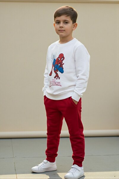 Patriko Boys' Popular Character Inner Fleece Lined Winter Bottom-Upper Set in Burgundy-Grey-Blue Colors