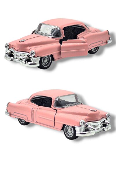 Fidan oyuncak سيارة كاديلاك الكلاسيكية المعدنية ذات الدفع الخلفي - وردي