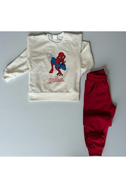 Patriko Boys' Popular Character Inner Fleece Lined Winter Bottom-Upper Set in Burgundy-Grey-Blue Colors