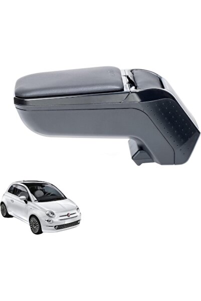 OEM Rati Armster2 Armrest Set for FIAT 500 (2016), Ergonomic, with Storage, Synthetic Leather, Black