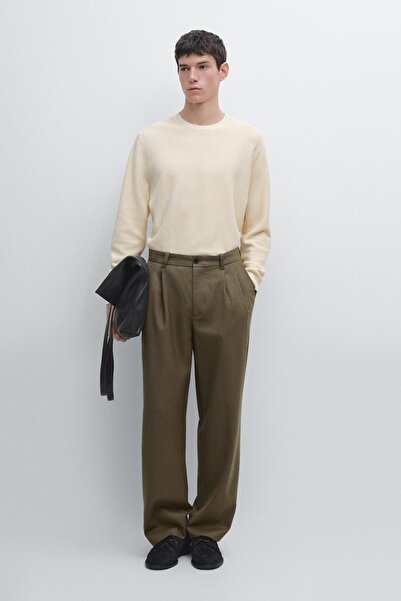 Massimo Dutti Dokulu pamuklu triko kazak