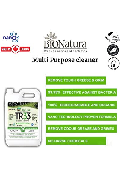 Bionatura TR33 Organic Multi-Purpose Cleaner, 5L — All-Natural, Non-Toxic, Eco-Friendly Surface Cleaner