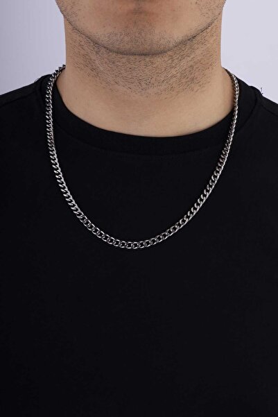 Gümüş Pazarım Oxidized Classic Gourmet Men's Steel Chain