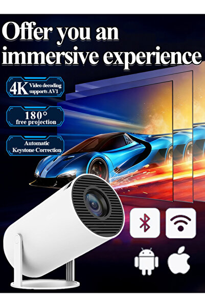 OEM 4K Full HD Portable Projector: WiFi6, BT5.0, Android 12, Auto Horizontal Correction, 180° Rotatable