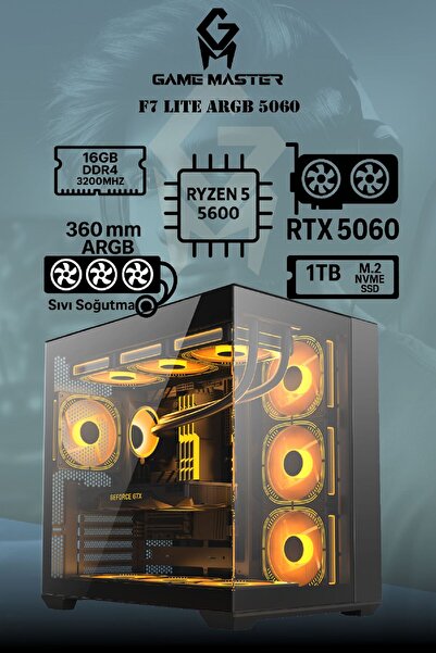 GM Game Master F7 Lite ARGB RTX5060 R5 5600 CPU 16GB DDR4 RAM 1TB M2 RTX5060 ...