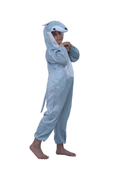 Toybox Kids Wolf Costume Jumpsuit with Hood, Animal Fancy Dress, Party Outfit, Size XL(8-10Years)