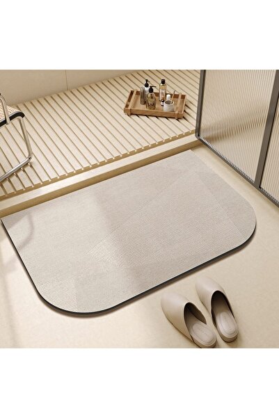 Faria Covoraș de baie antiderapant, 40x60cm, design modern, profil subțire, pentru baie, hol sau intrare, bej