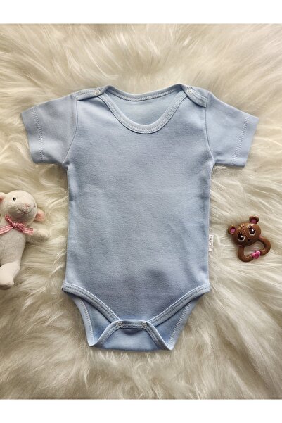Nayinom %100 Pamuk Yarım Kol Mavi Erkek Bebek Zıbını