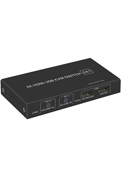 Biaze KVM08 KVM Switch, 2 ports, 4K 60Hz, HDMI 2.0, hot-swap, 110x60x20mm
