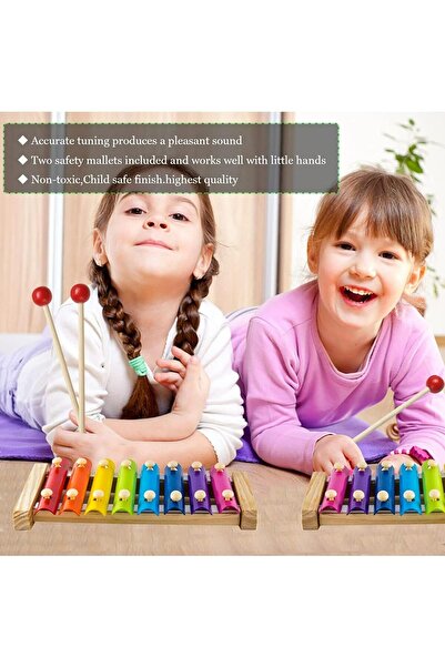 Generic X-Spring Kids Xylophone - Colorful Wooden Musical Instrument with Safe Mallets