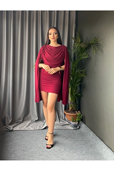 PATEVA Drapeli Şal Kol Elbise