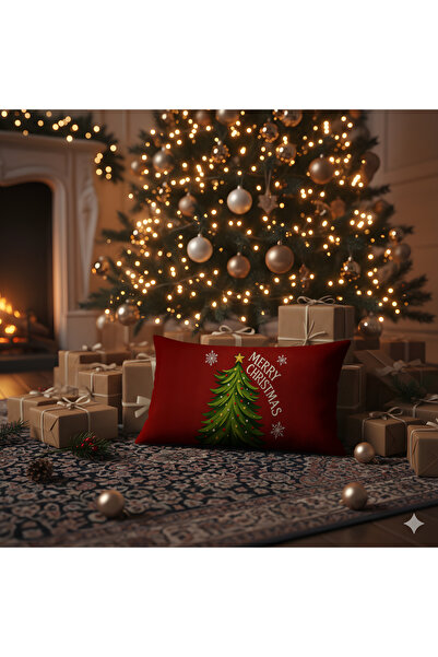 Viadela Red Concept New Year Christmas Horizontal Throw Pillow Cover Set of 4 50X30Cm