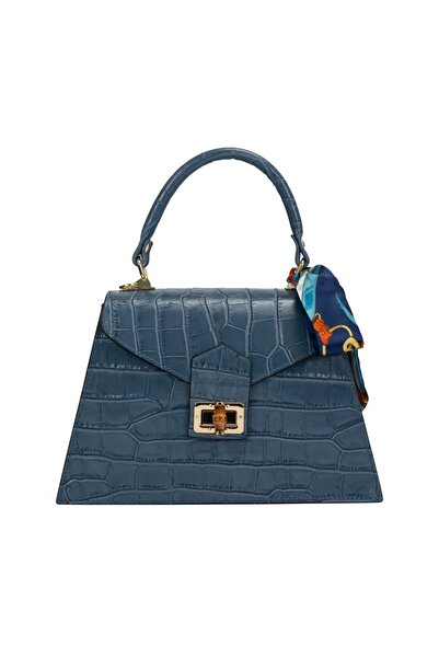 Posete Fagaras Noemi Leather Purse - Light Blue, Casual Bag Made of Genuine Leather, Handbag, Bags