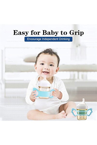 Arabest Baby Bottle Handles 4-Pack Silicone BPA-Free Easy-Grip for 6-7cm Bottles