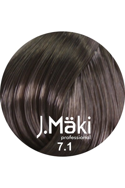 J.Mäki professional Vopsea de păr profesională cu conținut scăzut de amoniac 7.1 blond mediu cenușiu 60 ml