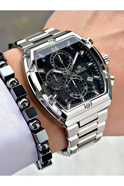 Bentini ساعة رجالية بتصميم مستطيل ووظائف متعددة