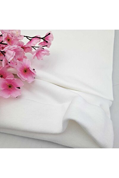 Kaf Kumaş Ekru Sweatshirt Dikimi için Hazır Set: 180x180 cm Üç İplik Şardonlu...