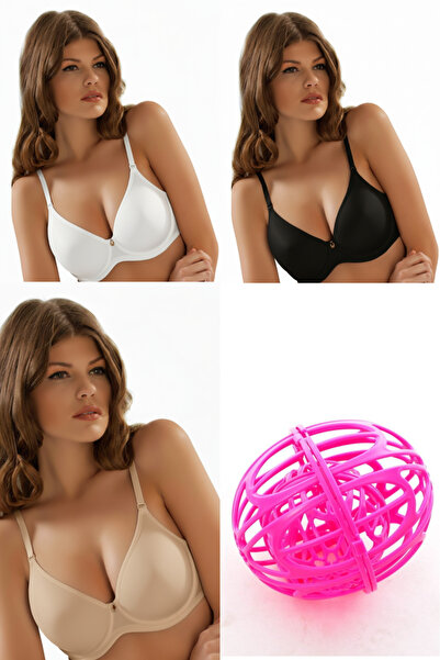 Le Jardin 9405 Fanetta 3-Piece Eco Pack (Black-White-Tan) + Gift Bra Set