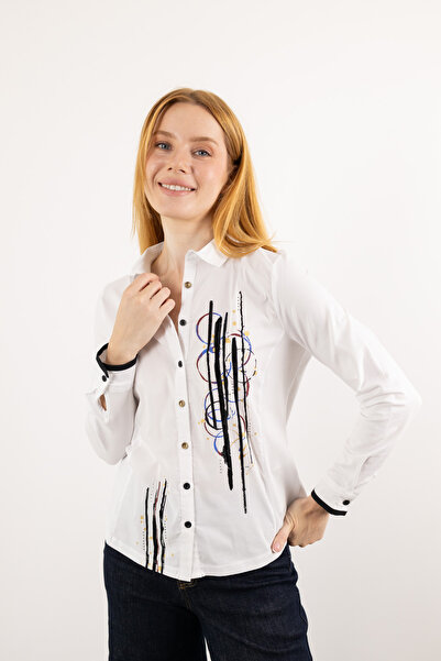 Butik Suat Taş Baskı Ve Desenli Likralı Penye Gömlek