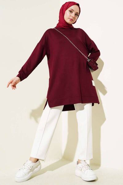 By Kuzey Aras Hijab Crystal Premium Modal Fabric Crew Neck Tunic