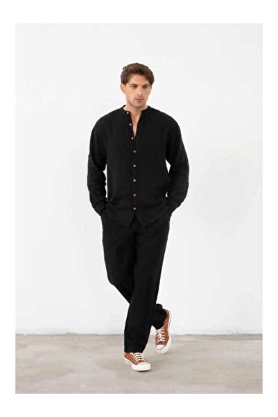 İpekçi Otantik Keten Hakim Yakalı Erkek Gömlek