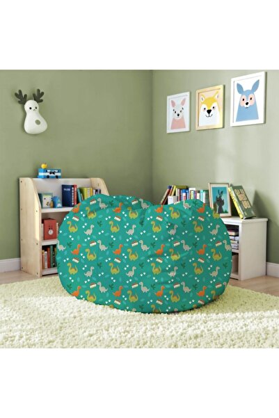 Danube Home Dino Washable Bean Bag Chair with Zipper Closure - 50x80 cm, Multi-Color, 1-Seater Seating