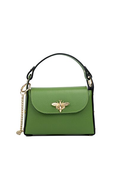 Posete Fagaras Alma Leather Purse - Green, Casual Bag Made of Genuine Leather, Handbag, Bags