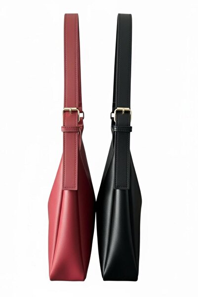 CELESTIAL COLLECTION 2-Pack Large Size Single Strap Baguette Stylish Bag (Black and Burgundy)