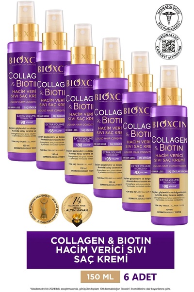 Bioxcin Collagen Biotin Volumizing Liquid Conditioner 6X150Ml