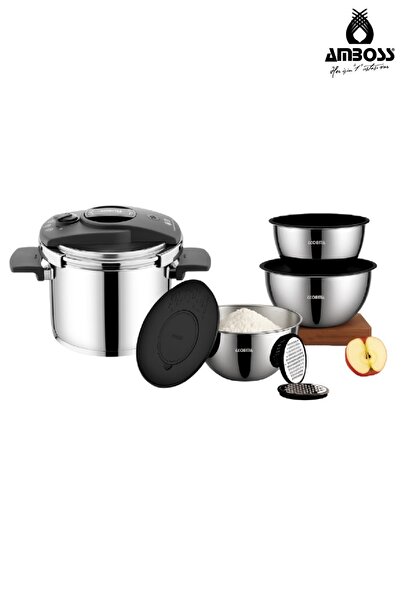Amboss 11 pcs-10L Stainless Steel Pressure Cooker + with 9 pcs satin bowl set