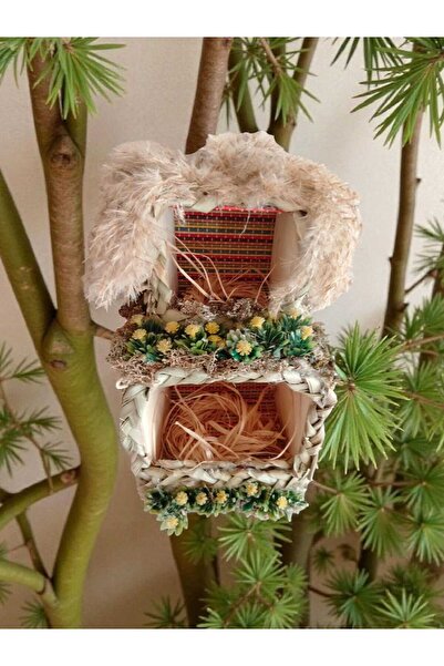 Ylc Tasarım Büyüleyici Doğallık: El Örgüsü Hasır (Raffia) Kuş Evi & Bohem Bah...