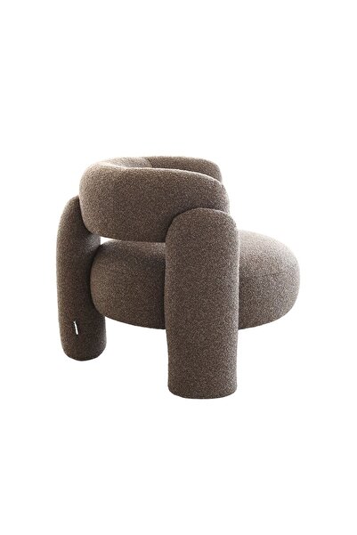 Danube Home Yugen 1 Seater Fabric Sofa - Brown, Solid Wood Frame, 96x87x73cm, 2 Year Warranty, Modern Design