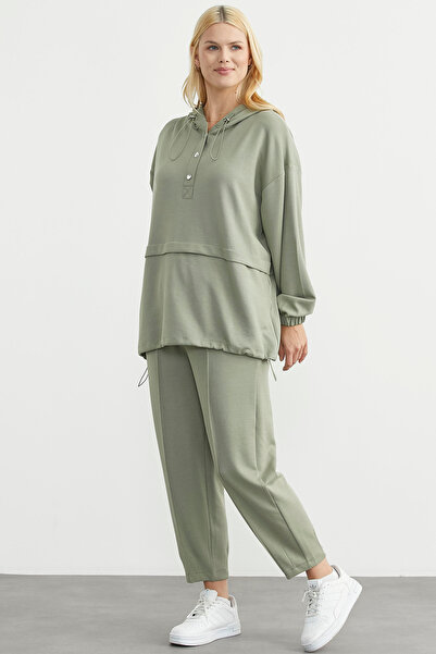 Sementa Scuba Oversized Tunic Tracksuit Set - Pistachio Green