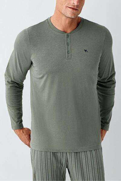 Arnetta Uzunkol Kuutulu Men's Pajama Set, 100% Cotton, Big Size Men's Pajama Set